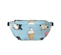 Cute Penguins Printed Waist Bag Adjustable Bum Bag Lightweight Travel Waist Fanny Pack Belt for Walking Cycling Hiking Travel