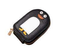 Cute Penguins Pu Credit Card Coin Wallet, Card Holder Coin Purse with Zippered, Portable Penguin Card Holders, Multi-Slots Credit Cards Bag for Men and Women (Black)