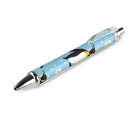 Cute Penguins Retractable Ballpoint Pen Black Ink Ball Point Pen Work Pens 4 PCS