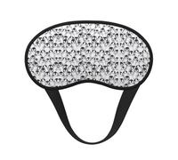 Cute Penguins Sketch Print Blackout Sleep Mask - Side Sleeper Eye Cover, Soft Comfort, Perfect for Travel, Meditation