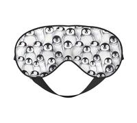 Cute Penguins Sketch Print Breathable Full-Cover Eye Mask Stylish Adjustable Nap Night Restful Environment