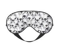 Cute Penguins Sketch Print Silk Sleep Mask with Adjustable Buckle Stylish Eye Mask for Women Travel Nap Shift Work Office
