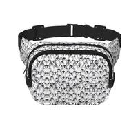 Cute Penguins Sketch Print Square Waist Purse Double Layer Fanny BagTrendy Travel Waist Bag for Men and Women, Black, One Size, Black, One Size