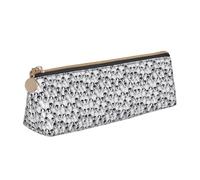 Cute Penguins Sketch Print Triangular Pencil Case Supplies Organizer Large-Capacity Office Stationery Pouch