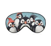 Cute Penguins Sleep Mask for Women Men, Breathable Soft Sleeping Mask Adjustable Eye Cover Light Blocking Eye Masks for Travel, Home, Office, Nap, Flights