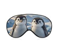 Cute Penguins Sleep Mask for Women Men, Soft Eye Mask with Adjustable Strap for Sleeping, Light Blocking Travel Blindfold for Nap Comfortable Eye Cover for Home Office