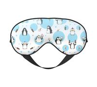 Cute Penguins Sleep Mask Night's Sleep Soft Eye Mask Adjustable Strap Works Nap Position Sleeping Aid