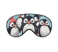 Cute Penguins Sleep Mask Soft Comfortable Eye Mask with Adjustable Strap Eye Cover Eye Shade for Men Women Work Travel