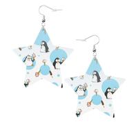 Cute Penguins Statement Earrings for Women, Star Drop Earrings, Elegant Dangle Jewelry for Formal Gatherings