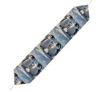 Cute Penguins Table Runner for Dining Table, Short Plush Runners Washable & Durable Tablerunner Modern Home Decor for Wedding, Kitchen, Holiday 178*33cm