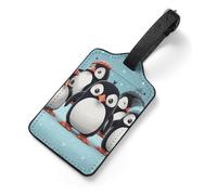 Cute Penguins Tag Luggage with Name Card Identifiers Leather Identifiers Travel Tags Backpack Tag for Long Flight Must Travels Gift Airport Essentials 2.8 X 4.7 in