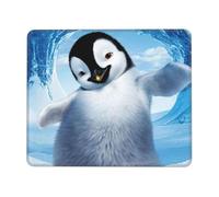 Cute Penguins Taking Pictures Enhanced Control Mouse Pad with Lock Stitch Edge Large Thick Non-Slip Desk Mat for Office Task