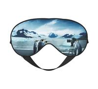 Cute Penguins Taking Pictures Print Sleep Mask Eye Masks Blindfold Eye Cover Eyeshade for Night Sleeping Travel Airplane Ues