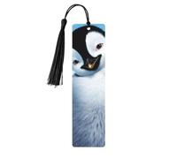 Cute Penguins Taking Pictures Print Wooden Bookmark Bookmarks with Tassels Book Marks for Reading Hardcover Books Notebooks