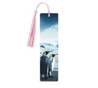 Cute Penguins Taking Pictures Print Wooden Bookmark Bookmarks with Tassels Book Marks for Reading Hardcover Books Notebooks