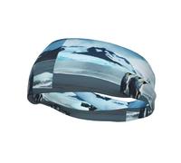 Cute Penguins Taking Pictures Sweat-wicking sports headband, stylish tennis headband, perfect for running, basketball, yoga, and fitness.