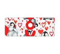Cute Penguins Valentine Day,Mouse Pad Large Desk Pad Computer Keyboard Mouse Mat With Non Slip Rubber Base 30 x 80 cm