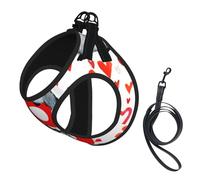 Cute Penguins Valentine Day,Pet Harness,Adjustable Reflective Dog Harness,Pet Leash Vest,L