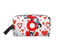 Cute Penguins Valentine DayMakeup Trave Bag for Women,Cosmetic Large Capacity Organizer