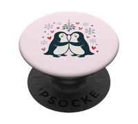 Cute Penguins Valentines PopSockets Adhesive PopGrip
