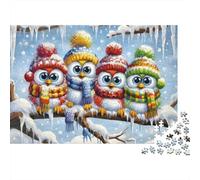 Cute Penguins Winter Scene 1000 Piece Jigsaw Puzzle Jigsaw Puzzle for Adults Family Relaxation Focus Paper Puzzle Game Gift 70x50cm/1000pcs