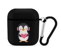 Cute Penguins With Heart Trendy Bluetooth Earbuds Protector Cute Wireless Earbud Case Covers Compatible with Airpods 1/2