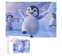 Cute Penguins Wooden Puzzle Letter on Back Adults Difficult Jigsaw Puzzles for Home Decor Birthday Gift