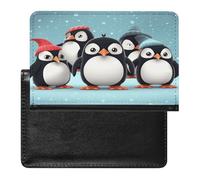 Cute Penguins5 Passport Holder Vaccine Card Holder Travel Document Organizer Credit Card Organizer for Women/Men