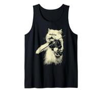 Cute Persian Cat Playing Violin Musician Kitten Violinist Tank Top