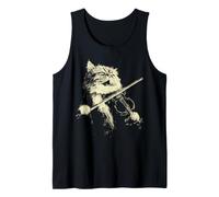 Cute Persian Cat Playing Violin Musician Kitten Violinist Tank Top