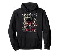 Cute Persian Cat with Christmas Lights Snowy Kitten Winter Pullover Hoodie