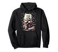 Cute Persian Cat with Christmas Lights Snowy Kitten Winter Pullover Hoodie