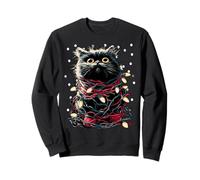 Cute Persian Cat with Christmas Lights Snowy Kitten Winter Sweatshirt
