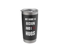 Cute Personalized Name is Aidan and I Love Hugs Stainless Steel Insulated Tumbler