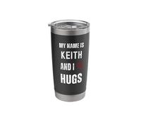 Cute Personalized Name is Keith and I Love Hugs Stainless Steel Insulated Tumbler