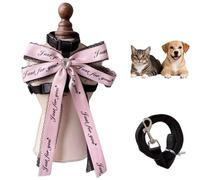 Cute Pet Bowtie Harness 4FT Leash Set Adjustable Soft Dog Cat Vest for Puppies Kitten Outdoor Walking Escape Proof No Pull (Pink,Small)