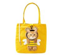 Cute Pet Carrier Head Exposed Tote Bag Breathable Small Dog Cat | Canvas Cotton, Breathable Mesh, Washable, Foldable, Adjustable Strap, Summer, Hiking Beach Road Trip, Gift for Pet Lovers