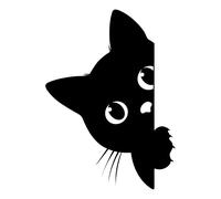 Cute Pet Cat Peeking Waterproof Vinyl Sticker - Wall Decal, Laptops, Car, Water Bottles, Motorbikes, Fun Gifts (1, 14cm x 10cm (5.5" x 3.9"))