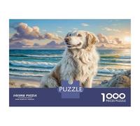 Cute Pet Dog 100% Recycled Cardboard Terrier on Beach Shore 1000Pc Jigsaw Puzzle Adults Fun Activity for Rainy Days 70x50cm/1000pcs
