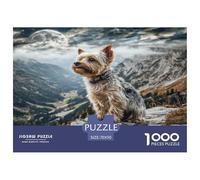 Cute Pet Dog 100% Recycled Cardboard Terrier on Mountain 1000Pc Jigsaw Puzzle Adults Fun Activity for Rainy Days 70x50cm/1000pcs