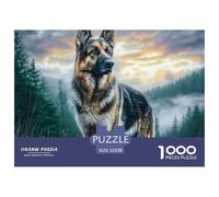 Cute Pet Dog 1000 Pc Puzzle Game for Men Women - Mixed Breed Dog Standing in Mountain Landscape The Whole Family Activity Educational Game Challenge52x38cm/1000pcs