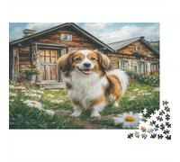 Cute Pet Dog 1000-piece Cardboard Jigsaw Puzzle Sustainable Eco-Friendly Adult Cavalier by Cabin Stress Relief Cognitive Development Problem Solving Premium Quality Indoor Play 52x38cm/1000pcs