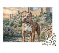 Cute Pet Dog 1000-Piece Jigsaw Puzzle Castle Lake Stance - Brainteasing Challenge for Adults52x38cm/1000pcs