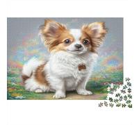 Cute Pet Dog 1000 Piece Jigsaw Puzzle for Men Long-eared Dog Sitting Educational Decompression Game | Great Gift 38x26cm/1000pcs