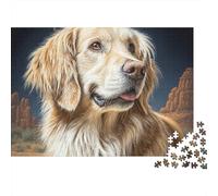 Cute Pet Dog 1000-Piece Jigsaw Puzzle Golden Retriever Gentle Gaze - Brainteasing Challenge for Adults38x26cm/1000pcs