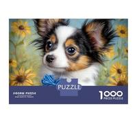 Cute Pet Dog 1000 Pieces Eco-friendly Paper Sturdy Cardboard Jigsaw Puzzle Set Handsome Dog Impossible Hard Difficult Birthday Toy Puzzles Gifts for Family, Friends 38x26cm/1000pcs