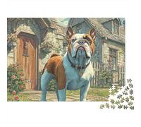 Cute Pet Dog 1000 Pieces Jigsaw Puzzle Village Path Stance - Classic Educational Game for Kids70x50cm/1000pcs