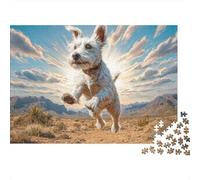 Cute Pet Dog 1000 Pieces Jigsaw Puzzles Engaging Educational Games Westie on Hill Jigsaw Puzzle Unique Puzzle Gift for Adults & Families 70x50cm/1000pcs