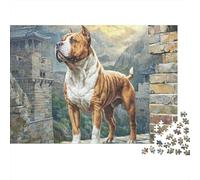 Cute Pet Dog 1000 Pieces Jigsaw Puzzles Engaging Home Decoration Boxer by Wall Jigsaw Puzzle Unique Puzzle Gift for Gifts 52x38cm/1000pcs