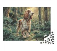 Cute Pet Dog 1000 Pieces Jigsaw Puzzles Engaging Home Decoration Cocker Spaniel in Forest Jigsaw Puzzles Beautiful Decoration for Gifts 38x26cm/1000pcs